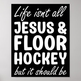 Vloerhockey voor mannen of vrouwen Ik hou van vloe Poster