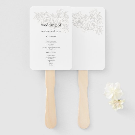 Vloerhoek elegante bruiloft handwaaier (Voorkant en achterkant)