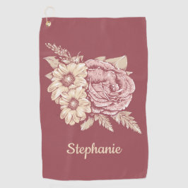 Vloerillustratie, aangepaste naam golfhanddoek