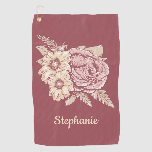 Vloerillustratie, aangepaste naam golfhanddoek (Voorkant)