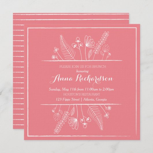 Vloerillustratie Uitnodiging Brunch (Voorkant / Achterkant)