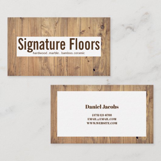 Vloerinstallatie Visitekaartje (Voorkant / Achterkant)