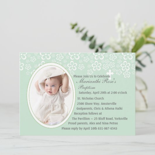 Vloerkanopy fotouitnodiging kaart (Staand voorkant)