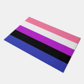 Vloerkleed met genderfluïde vlag deurmat (Schuin)
