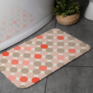 Vloerkleed met vetgedrukt cirkelpatroon in rood ro badmat