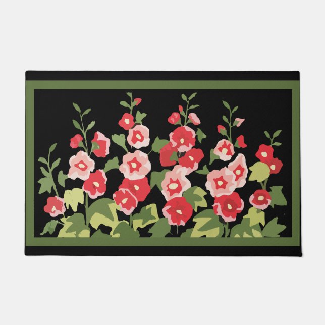 Vloerklep, Floral Doormat, kleurrijke ventilator Deurmat (Voorkant)