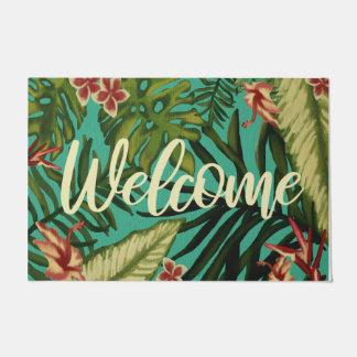 Vloerklep, Floral Doormat, kleurrijke ventilator Deurmat