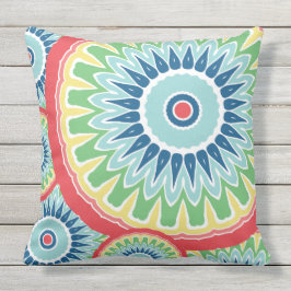 Vloerkleurig Pop Mandala-ontwerp Buitenkussen