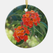 Vloerkracht en Natuur, versiering - Red Lantanas Keramisch Ornament (Voorkant)