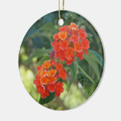 Vloerkracht en Natuur, versiering - Red Lantanas Keramisch Ornament (Links)