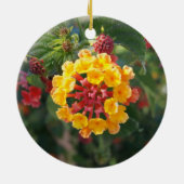 Vloerkracht en Natuur, versiering - Red Lantanas Keramisch Ornament (Achterkant)