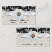 Vloerkrijt | Witte bloem en parels Visitekaartje (Voorkant / Achterkant)