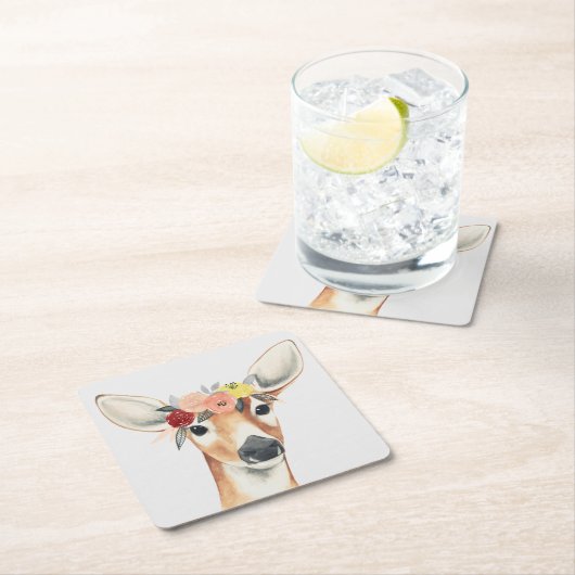 Vloerkroonforestster Deer Kartonnen Onderzetters (Insitu)