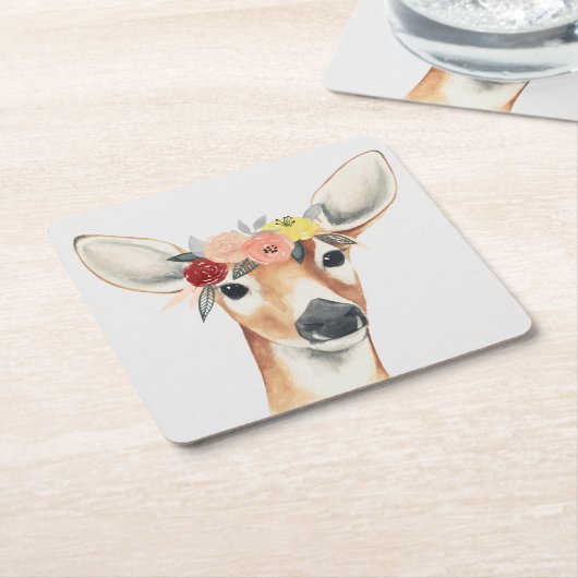 Vloerkroonforestster Deer Kartonnen Onderzetters (Schuin)