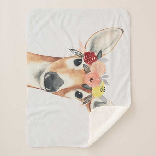 Vloerkroonforestster Deer Sherpa Deken (Voorkant)