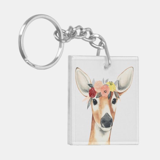 Vloerkroonforestster Deer Sleutelhanger (Voorkant Links)