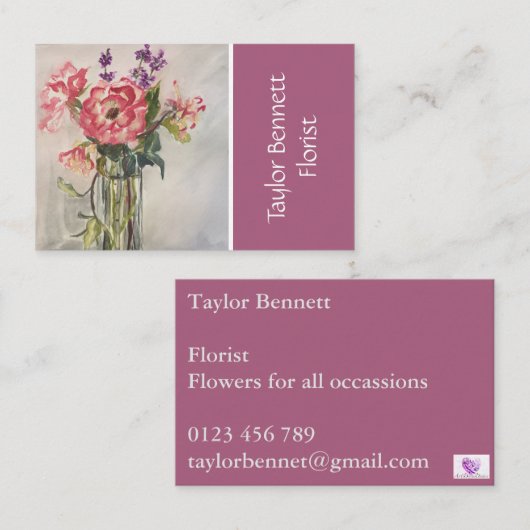 Vloerkunst, ventilatorwerk, zorgverleners, Floral Visitekaartje (Voorkant / Achterkant)