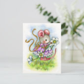 Vloerland - Cute Mouse Art Briefkaart (Staand voorkant)