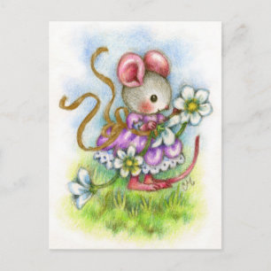 Vloerland - Cute Mouse Art Briefkaart