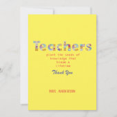 Vloerletters Het cadeau van de leraar Bedankkaart (Voorkant)