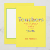 Vloerletters Het cadeau van de leraar Bedankkaart (Voorkant / Achterkant)
