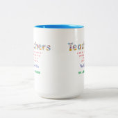 Vloerletters Het cadeau van de leraar Tweekleurige Koffiemok (Center)