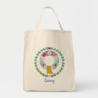 Vloerletters Initiaal "Q" met gepersonaliseerde na Tote Bag