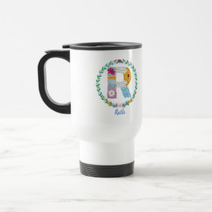 Vloerletters Initiaal "R" met gepersonaliseerde na Reisbeker