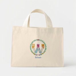 Vloerletters Initiaal "W" met persoonlijke naam Mini Tote Bag
