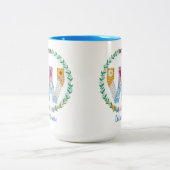 Vloerletters Initiaal "W" met persoonlijke naam Tweekleurige Koffiemok (Center)