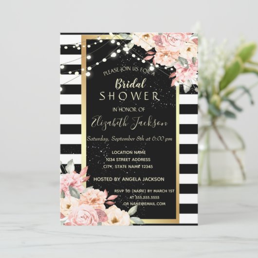 Vloerlicht van het Koord van Floral, Striped Vrijg Kaart (Staand voorkant)