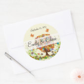 Vloerliefdesbomen Weddenschappen Ronde Sticker (Envelop)
