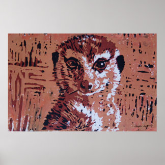 Vloerlinocut - Kunstdruk Poster