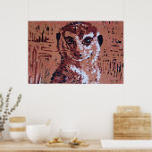 Vloerlinocut - Kunstdruk Poster (Keuken)