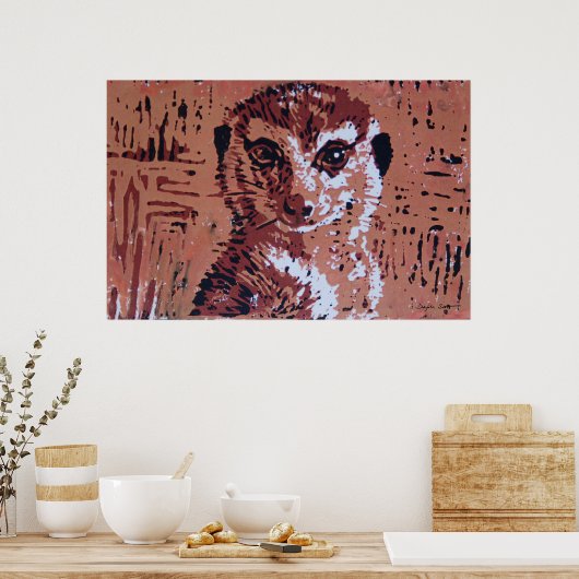 Vloerlinocut - Kunstdruk Poster (Keuken)