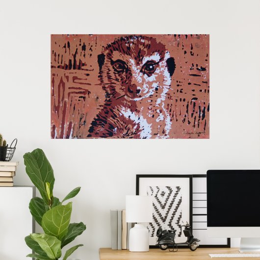 Vloerlinocut - Kunstdruk Poster (Thuiskantoor)