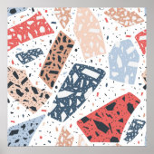 vloermarmer van de Terrazzo, naadloos met de hand  Poster (Voorkant)