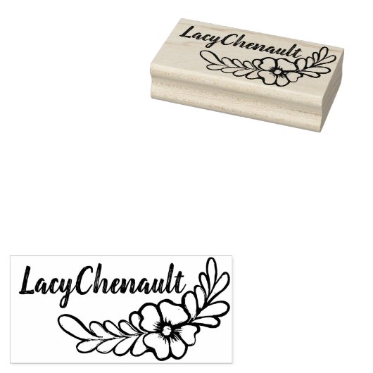 Vloernaam Aangewezen Genoemde Bloemen Rubberstempel (Gestempeld)