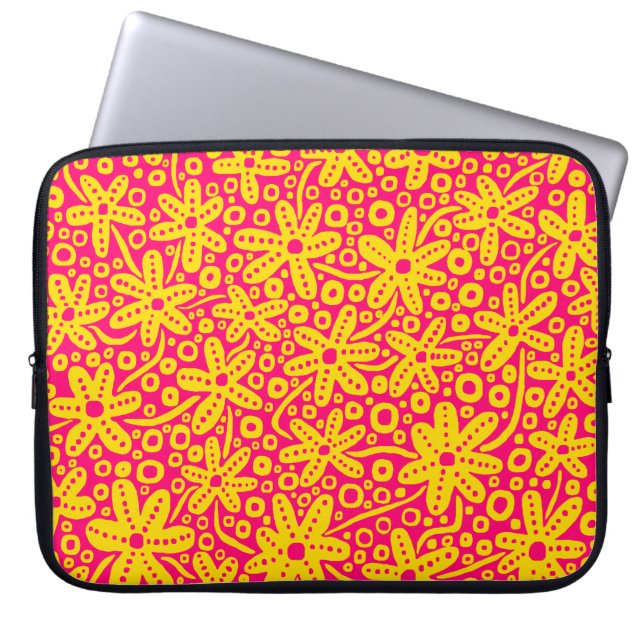 Vloerontwerp - Amber en Roos Red Laptop Sleeve (Voorkant)