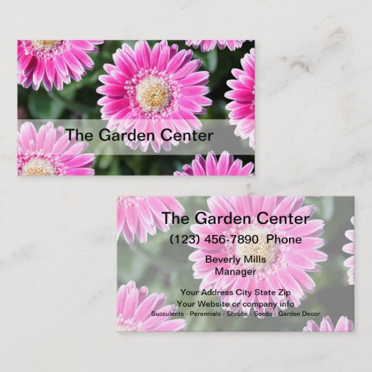 Vloerontwerp van tuinbouwcentrum visitekaartje (Voorkant / Achterkant)