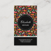 Vloerontwerper kleurig flessenpatroon visitekaartje (Achterkant)