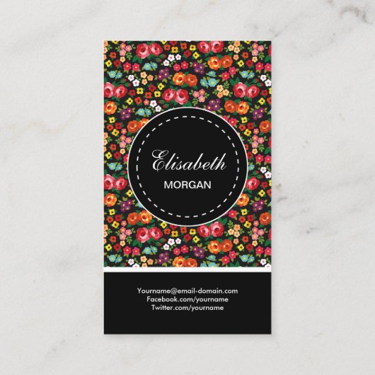 Vloerontwerper kleurig flessenpatroon visitekaartje (Achterkant)