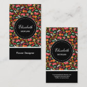 Vloerontwerper kleurig flessenpatroon visitekaartje (Voorkant / Achterkant)