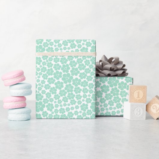 Vloerpatroon - Groen (Mint) Cadeaupapier (Baby Shower)