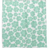 Vloerpatroon - Groen (Mint) Douchegordijn (Voorkant)