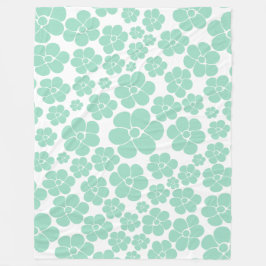 Vloerpatroon - Groen (Mint) Fleece Deken