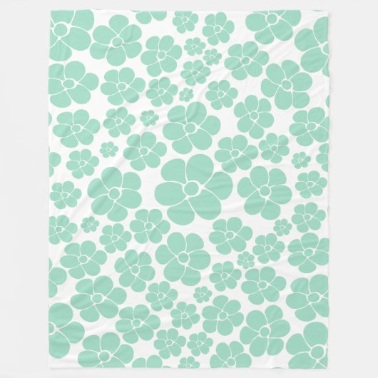 Vloerpatroon - Groen (Mint) Fleece Deken (Voorkant)