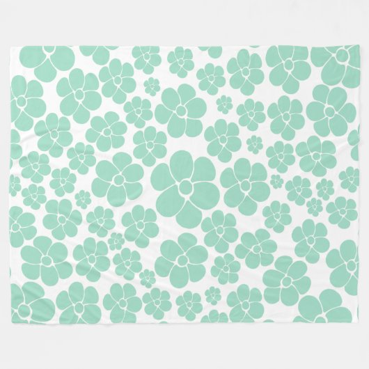 Vloerpatroon - Groen (Mint) Fleece Deken (Voorkant (Horizontaal))