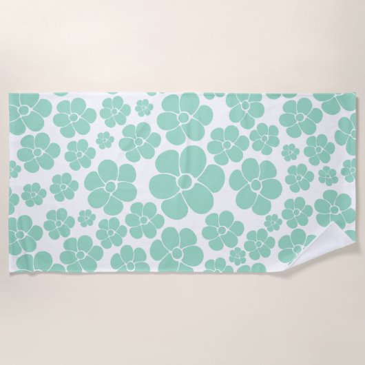 Vloerpatroon - Groen (Mint) Strandlaken (Voorkant)