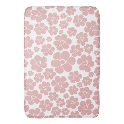 Vloerpatroon - Roze en wit Badmat (Voorkant Verticaal)